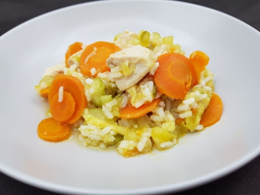 One pot riz poulet courgettes carottes