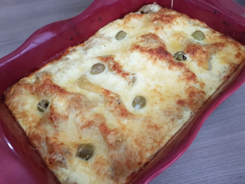 Lasagnes rapides au jambon et olives